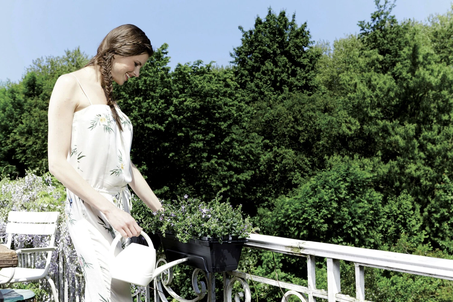 Elho Balkonbak Green Basics Allin1 - L 50 Cm - Zwart 4 Elho Balkonbak Green Basics Allin1 - L 50 Cm - Zwart - Afbeelding 4