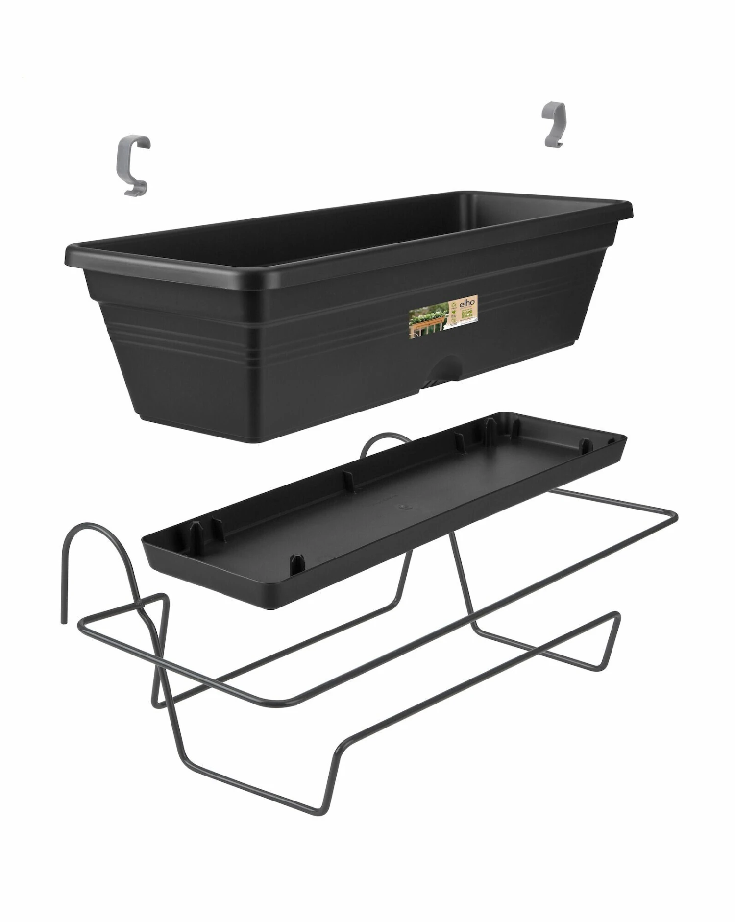 Elho Balkonbak Green Basics Allin1 - L 50 Cm - Zwart 5 Elho Balkonbak Green Basics Allin1 - L 50 Cm - Zwart - Afbeelding 5