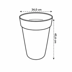 Elho Bloempot Loft Urban Hoog - D 35 Cm - Wit -Boom Ziel Verkoop 8711904184261.in12
