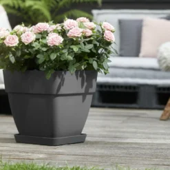 Elho Bloempot Vibia Campana Vierkant - D 37 Cm - Antraciet 17 Elho Bloempot Vibia Campana Vierkant - D 37 Cm - Antraciet -Boom Ziel Verkoop 8711904361167.in06