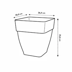 Elho Bloempot Vibia Campana Vierkant - D 37 Cm - Saliegroen -Boom Ziel Verkoop 8711904361228.in12