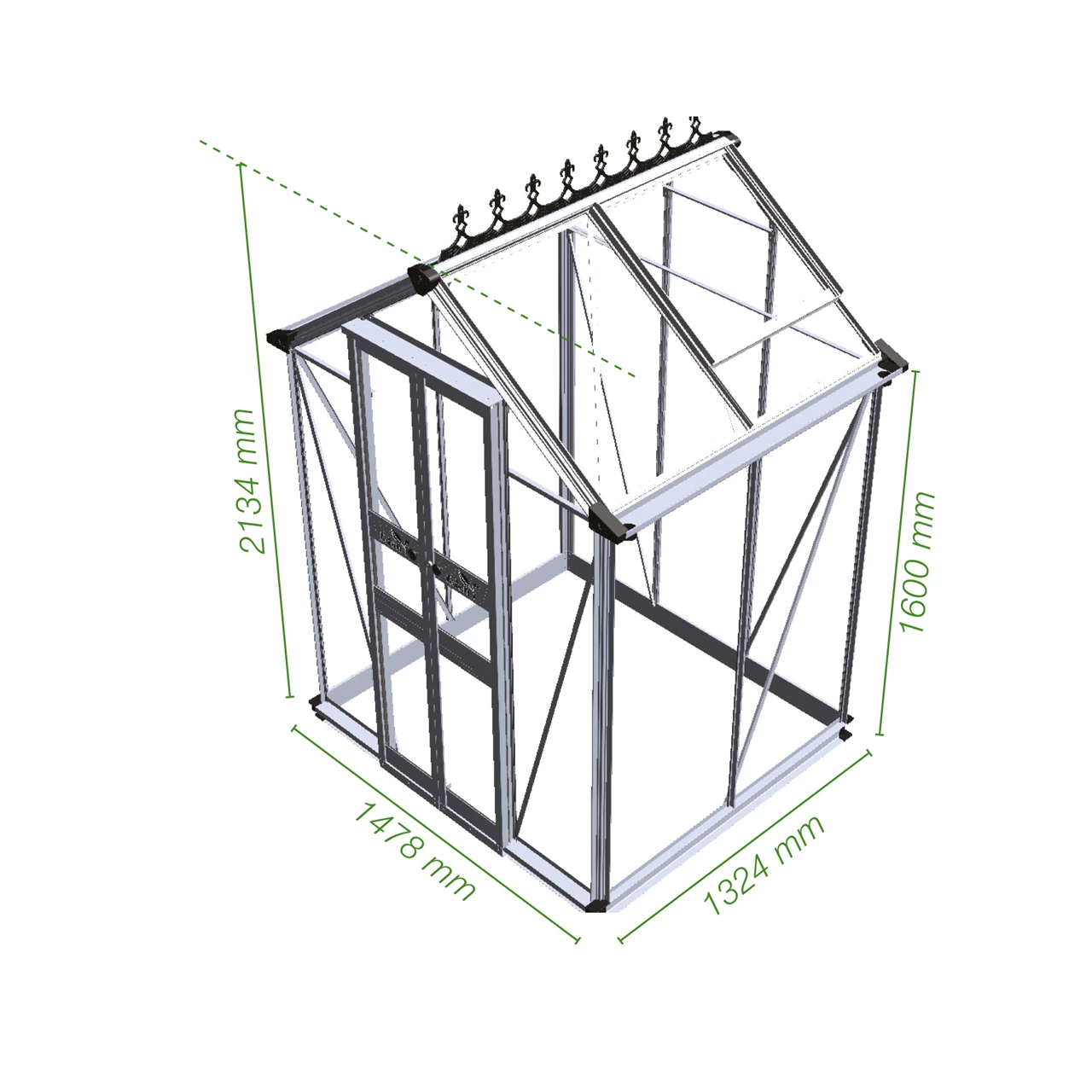 Halls Greenhouses Tuinkas Birdlip 44 - Blank 5 Halls Greenhouses Tuinkas Birdlip 44 - Blank - Afbeelding 5