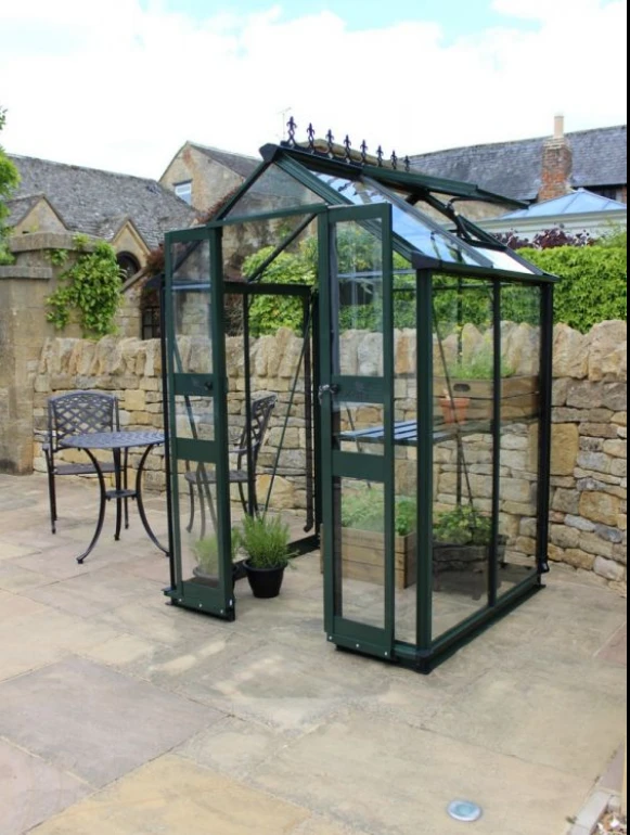 Halls Greenhouses Tuinkas Birdlip 44 - Groen Gecoat 1 Halls Greenhouses Tuinkas Birdlip 44 - Groen Gecoat