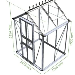 Halls Greenhouses Tuinkas Birdlip 44 - Zwart Gecoat -Boom Ziel Verkoop birdlip 44 zwart 4 8718226339799 tuinland