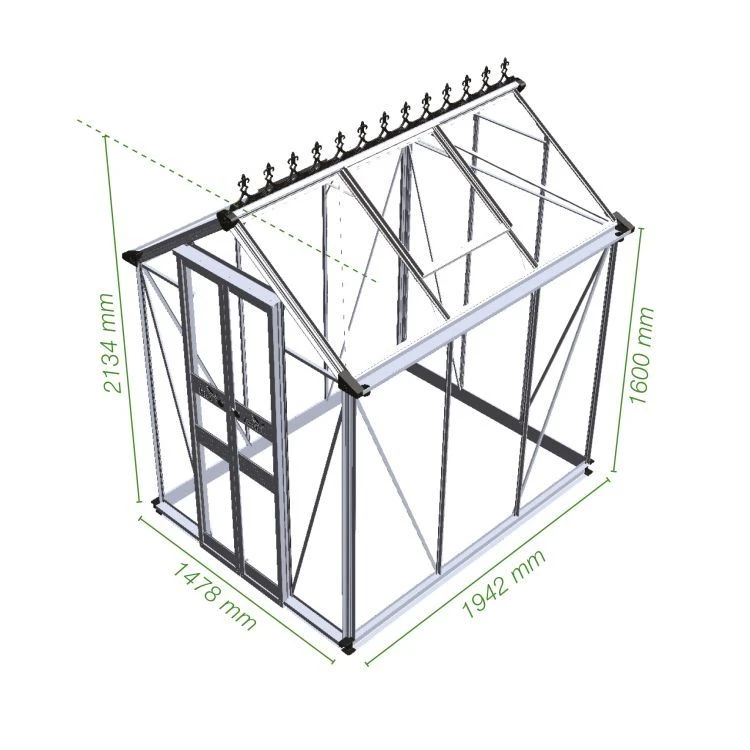 Halls Greenhouses Tuinkas Birdlip 64 - Groen Gecoat 4 Halls Greenhouses Tuinkas Birdlip 64 - Groen Gecoat - Afbeelding 4