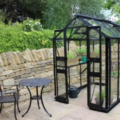 Halls Greenhouses Tuinkas Birdlip 64 - Zwart Gecoat