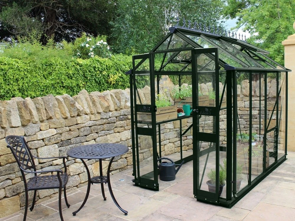 Halls Greenhouses Tuinkas Birdlip 84 - Groen Gecoat 1 Halls Greenhouses Tuinkas Birdlip 84 - Groen Gecoat