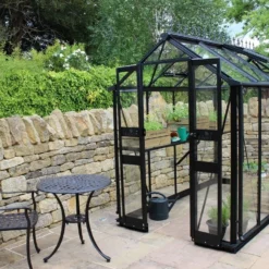 Halls Greenhouses Tuinkas Birdlip 84 - Zwart Gecoat