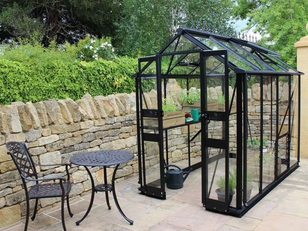 Halls Greenhouses Tuinkas Birdlip 84 - Zwart Gecoat 1 Halls Greenhouses Tuinkas Birdlip 84 - Zwart Gecoat