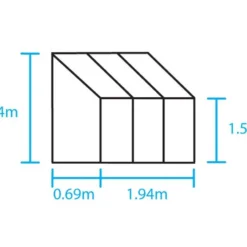 Halls Greenhouses Muurkas WG 62 - Blank -Boom Ziel Verkoop muurkas wg 62 6 8718215761037 tuinland