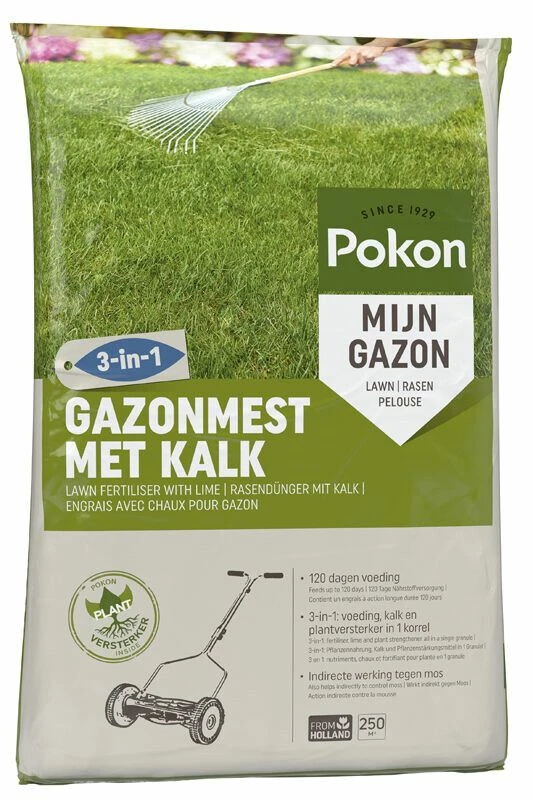 Pokon Gazonmest Met Kalk 3-in-1 2 Pokon Gazonmest Met Kalk 3-in-1 - Afbeelding 2