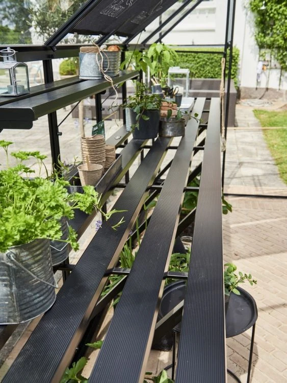 Halls Greenhouses Tafel Qube 168 -Geïntegreerd Zwart Gecoat 4 Halls Greenhouses Tafel Qube 168 -Geïntegreerd Zwart Gecoat - Afbeelding 4