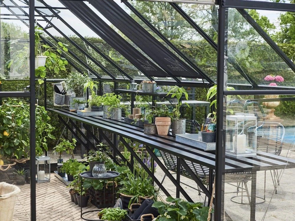 Halls Greenhouses Tafel Qube 168 -Geïntegreerd Zwart Gecoat 5 Halls Greenhouses Tafel Qube 168 -Geïntegreerd Zwart Gecoat - Afbeelding 5