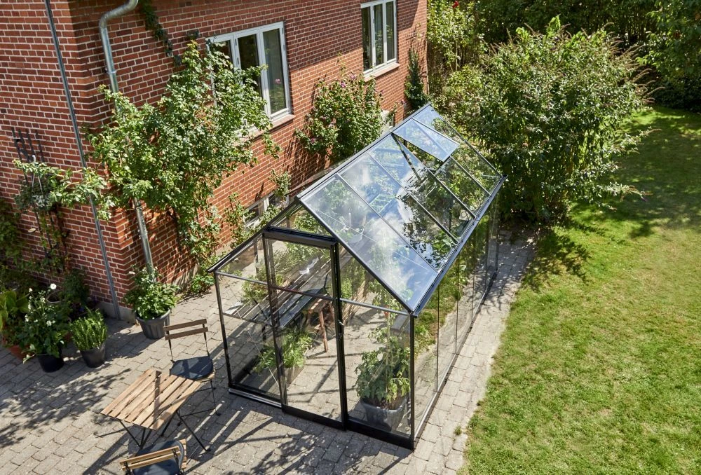 Halls Greenhouses Tuinkas Qube 106 - Zwart Gecoat 2 Halls Greenhouses Tuinkas Qube 106 - Zwart Gecoat - Afbeelding 2