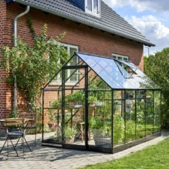 Halls Greenhouses Tuinkas Qube 106 - Zwart Gecoat