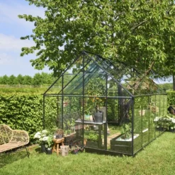 Halls Greenhouses Tuinkas Qube 128 - Zwart Gecoat