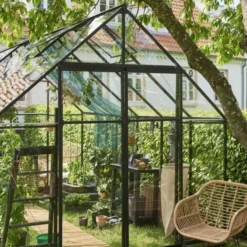 Halls Greenhouses Tuinkas Qube 128 - Zwart Gecoat -Boom Ziel Verkoop qube 128 4 8719214382254 tuinland