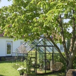 Halls Greenhouses Tuinkas Qube 128 - Zwart Gecoat -Boom Ziel Verkoop qube 128 6 8719214382254 tuinland