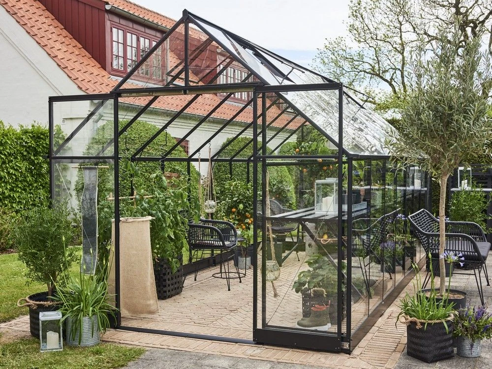Halls Greenhouses Tuinkas Qube 168 - Zwart Gecoat 2 Halls Greenhouses Tuinkas Qube 168 - Zwart Gecoat - Afbeelding 2