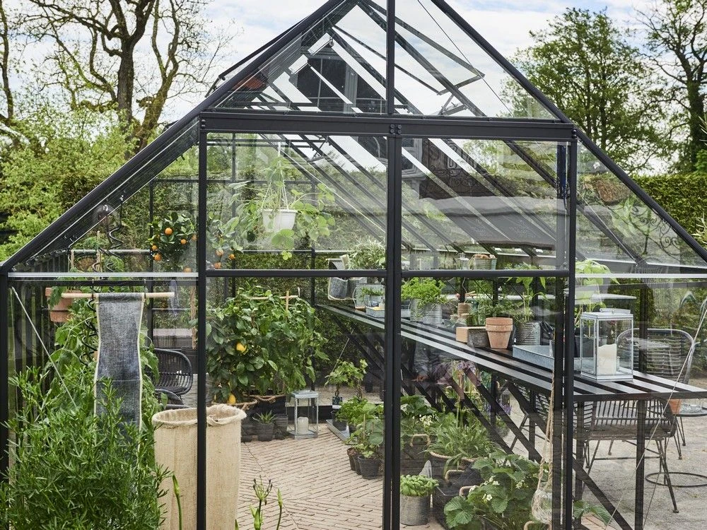 Halls Greenhouses Tuinkas Qube 168 - Zwart Gecoat 4 Halls Greenhouses Tuinkas Qube 168 - Zwart Gecoat - Afbeelding 4