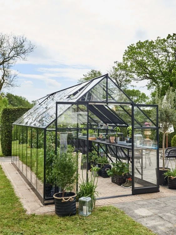 Halls Greenhouses Tuinkas Qube 168 - Zwart Gecoat 5 Halls Greenhouses Tuinkas Qube 168 - Zwart Gecoat - Afbeelding 5