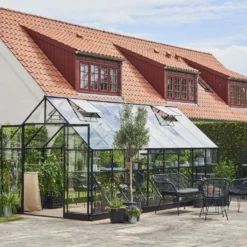 Halls Greenhouses Tuinkas Qube 168 - Zwart Gecoat