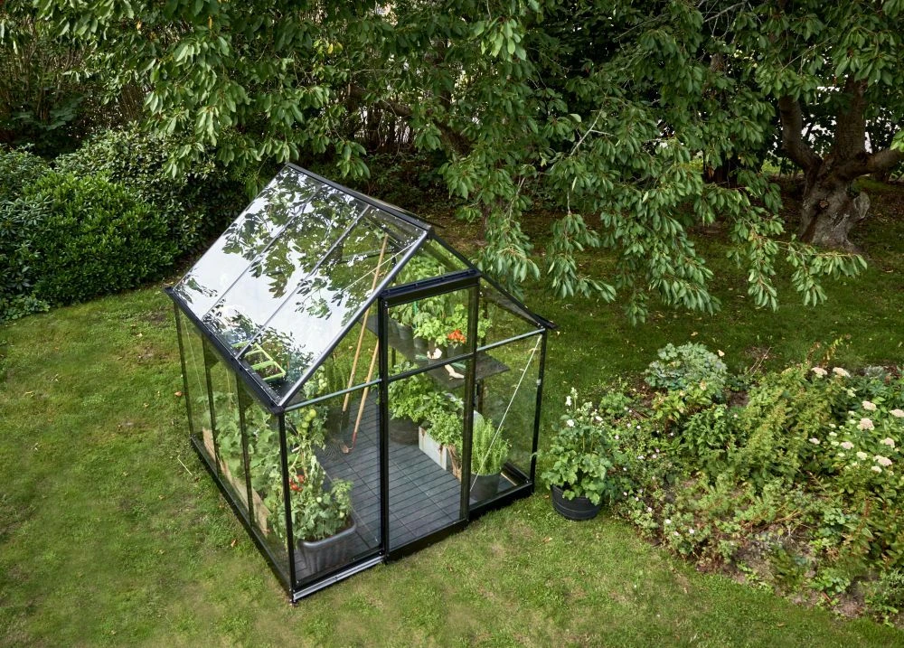 Halls Greenhouses Tuinkas Qube 66 - Zwart Gecoat 4 Halls Greenhouses Tuinkas Qube 66 - Zwart Gecoat - Afbeelding 4