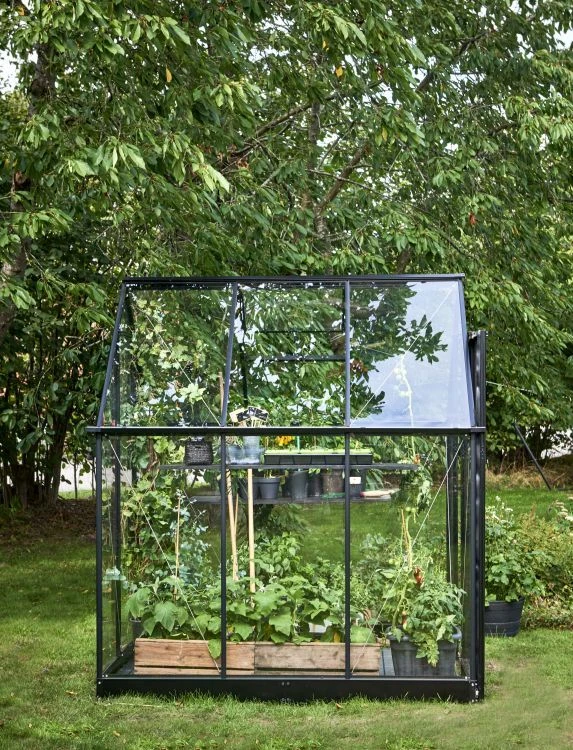 Halls Greenhouses Tuinkas Qube 66 - Zwart Gecoat 5 Halls Greenhouses Tuinkas Qube 66 - Zwart Gecoat - Afbeelding 5