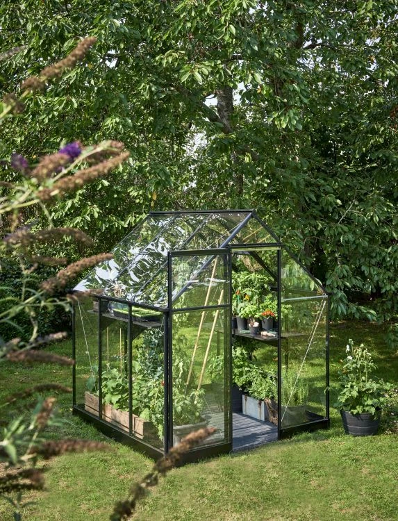 Halls Greenhouses Tuinkas Qube 66 - Zwart Gecoat 7 Halls Greenhouses Tuinkas Qube 66 - Zwart Gecoat - Afbeelding 7