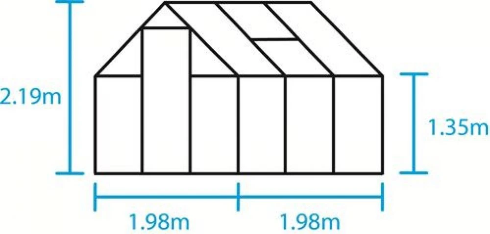 Halls Greenhouses Tuinkas Qube 66 - Zwart Gecoat 10 Halls Greenhouses Tuinkas Qube 66 - Zwart Gecoat - Afbeelding 10