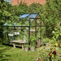 Halls Greenhouses Tuinkas Qube 86 - Zwart Gecoat
