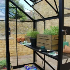 Halls Greenhouses Tafel Birdlip 44 - Zwart Gecoat -Boom Ziel Verkoop tafel birdlip 44 3 8718226339140 tuinland